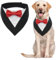 MHaustlie Hunde Smoking Bandana, Formale Haustier Smoking Fliege, Formale Feste Hundehalstuch, Verstellbar Haustier Anzug Fliege Bandana für Hochzeit Geburtstag Halloween Weihnachten(L, RotSchwarz)