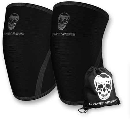 Gymreapers Knee Sleeves (1 Pair) Gym Bag - IPF Approved - Knee Sleeve & Compression Brace for Squats, Fitness, Weightlifting, and Powerlifting 7MM Sleeve Pair - For Men & Women (Black/Black, XL)