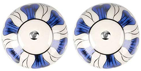 UYUME Schrankknopf, 2 Stück Küchenschrank-Porzellangriffe, Keramik-Garderobe-Türgriffe, Schrank-Schubladen-Türgriffe, Möbel-Keramik-Knauf, Schrank-Schubladengriff (Color : Style C)