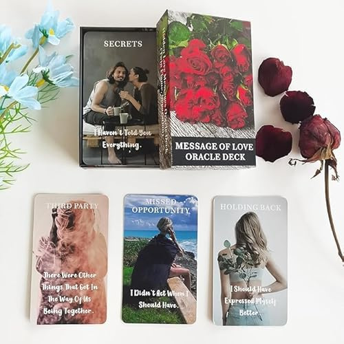 QCFQCF Botschaft der Liebe Oracle Karten, Oracle Karten für Anfänger, einschließlich Liebe, Romantik, Twin Flame, Soulmate Messages, (XIANHUALXT)