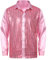 ranrann Homme Chemise Paillette Manches Longues Haut Danse Disco Jazz Soirée Costume Spectacle Clubwear S-L Rose M