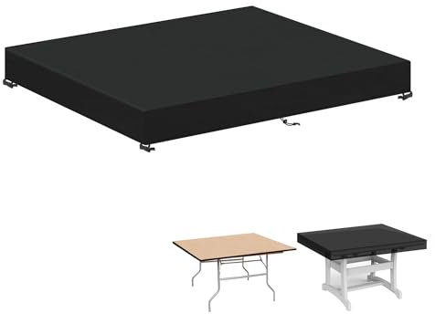 LAMUNI Gartentisch Abdeckung für Tischplatte Gartenmöbel Abdeckung Wasserdicht Schutzhülle für Tischplatte Abdeckplane Gartentischhülle, Tischdecke für Garten, Balkon, Camping, 140x90x15cm