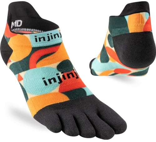 Injinji RUN LIGHTWEIGHT NO-SHOW ARTIST DESIGNED PLUMAS S