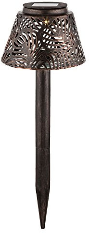 Solarleuchte Tischlampe Außenleuchte LED Terrassenlampe Erdspieß Gartendeko, kupfer, DxH 13,8x27 cm