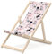 Outentin Kinder Liegestuhl für Garten - Premium Liegestuhl Kinder Holz für Balkon und Strand - Sonnenliege für Kinder - Modernes Design - Liegestuhl Kinder Outdoor - Motiv Kätzchen