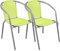 THE SECRET HOME - Pack de 2 Sillas en Lona para Jardín - Silla de Acero Apilable - Asiento de Exterior para Balcón, Terraza y Jardín con Asiento de Tela (Verde)