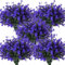 RECUTMS Fake Outdoor Flowers Artificial Flowers Plants for Window Boxes Spring Outdoor Home Decoration, 10 Bundles Fake Faux Eucalyptus for Outside Home Planter Porch Patio Window Yard Decor(Purple)