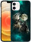 GlamCase for iPhone 12/12 Pro, iPhone 12/12 Pro Case - Moon Wolf Face Design Printed Slim Fit Cute Plastic Hard Snap on Protective Designer Back Phone Case/Cover for iPhone 12/12 Pro