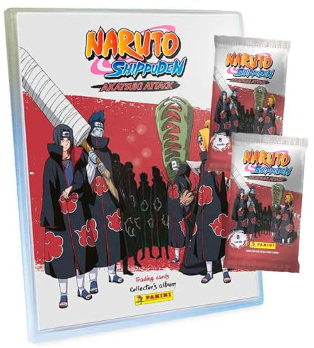 Panini Naruto Shippuden Karten - Akatsuki Attack Trading Cards (2024) - Sammelkarten - 1 Mappe + 2 Booster