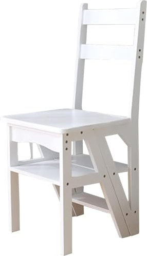 Combinaison d'échelle et de chaise pliante, escabeau de transformation, chaise d'escalier, échelle d'escalade multifonction, tabouret à 4 marches, support pour plantes pour cuisine et bureau d'intér