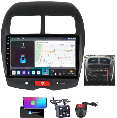 ZZPHKK Android 13 Autoradio für Mitsubishi ASX 1 2010-2016 mit Carplay Android Auto, 9 Zoll Auto Stereo Radio mit Carplay Android Auto Bluetooth 5.0 GPS FM/RDS Radio SWC Rückfahrkamera(B,NF-3)