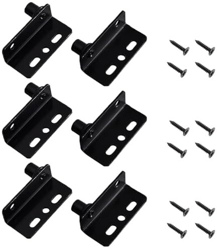6 Stück CT Winkel Code Pivot Scharniere, Heavy Duty Concealed Shaft Türscharniere mit Schrauben für Holztüren, Schubladen, Möbel Schränke (Schwarz)