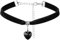 Mabor Choker Damen Schwarz,Herz Samt Choker Kette Damen Verstellbare Halsband Herz Schwarz Samt Halskette Vintage Halskette für Mädchen Halsband Gothic 90er Cosplay Party
