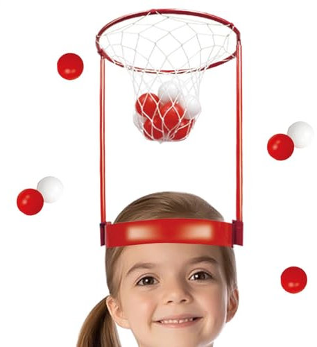 Derwrtup Kinder-Head-Hoop-Basketballspiel, Head-Hoop-Basketballspiel - Basketball-Torspielzeug für Kinder,Kopfreifen-Basketballspielzeug, Korbnetz-Stirnband-Spielzeugset für Kinder