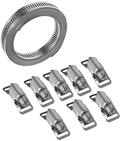 Colliers de serrage en acier inoxydable - Colliers de serrage à vis sans fin en acier inoxydable - Grand collier de serrage à vis sans fin - Collier de serrage réglable