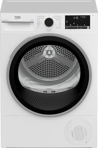 Beko B3T3249S Wärmepumpentrockner, Wäschetrockner, 9 kg, allergikergeeignet, Hygiene Trocknen & Hygiene Auffrischen, SteamCure Dampffunktion, 15 Programme, Express, Weiß