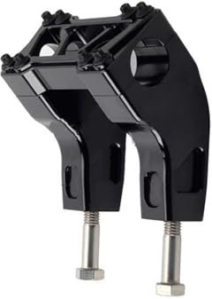 VQLDPX Motorcycle Bar Clamps Motorbike Handlebar Riser Heightening Clamp Mount Kit 28mm For Harley Dyna Super Glide FXDL Handle Bars Mount Clamps Adapter MotorBike Handle bar Risers(Black,15.24cm)