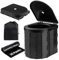 GROWNEER Portable Camping Toilet, Compact Travel Toilet for Adult Potty, Outdoor Foldable Toilet with Lid, Collapsible Toilet Bucket, Campervan Toilet, Camping Loo for Trip, Picnic, Fishing