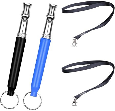 2-Stück Hundepfeife Rütter Rückruf, Hundepfeife Hochfrequenz Lautlos,Hundepfeifen Trainingspfeife, Erziehungshilfen für Hunde mit Lanyard, für Hören Sie Auf Zu Bellen und Trainieren Sie Ihren Hund