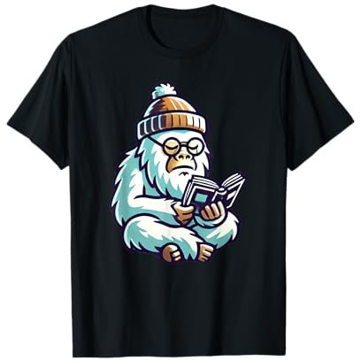 Yeti liest ein Buch, Funny Bigfoot Cryptid Booktok Aesthetic T-Shirt