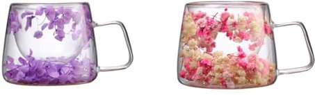 MMIAOO Double Walled Glass Coffee Mugs,6 oz / 200 ml, Set of 2, Glass Coffee Mug, Double Walled Cups for Tea or Espresso