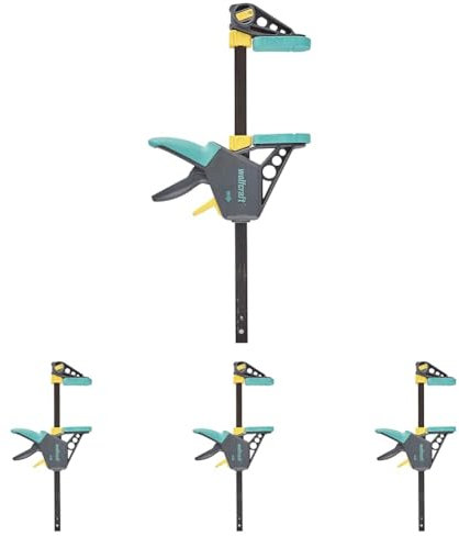 wolfcraft 3031000 - Serre-Joint à une main EHZ PRO 100-300 - Saillie 100 mm - Ouverture 300 mm - Force de serrage 120 kg (Lot de 4)