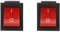 5 pcs interruttore a bilanciere 16a 4 pin con accessorio di controllo industriale a luce rossa 31 x 25mm