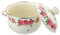 JECOMPRIS Olla Esmaltada para Sopa de 20Cm Doble Asa Color Rosa Flores Aislante para Cocinar Casa Cacerola Tapa