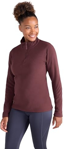 Mountain Warehouse Camber Half Zip Women's Fleece - Lightweight, Warm & Cosy Half Zip Sweatshirt - Best for Spring Summer, Camping, Outdoors, Travelling & Hiking Brown (Plain) S