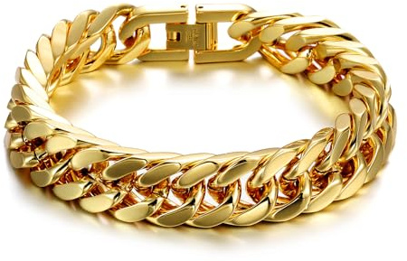 HSWYFCJY Armband Herren Silber/Gold/Schwarz Edelstahl Panzerkette Herren 8/12/17mm Männer Armbänder Lange 18cm/20cm/22cm Jungs Kubanische Armband Schmuckgeschenke Für Sohn Und Vater