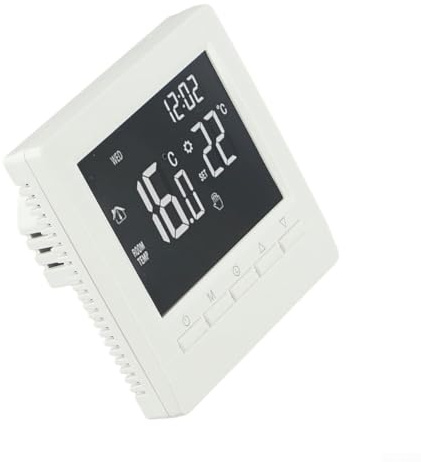 Battery Powered Digital Thermostat with LCD for Room Heating, Programmable 5+2 Week Schedule for Gas Boiler Systems with Anti Freeze Feature