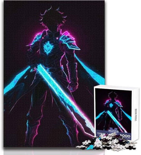 Neon Knight 1000-Teile-Puzzle für Erwachsene–Interaktives Lernspiel–Tolle Geschenkidee–Größe: 38x26cm