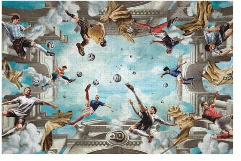 Jigsaws for Adults 75x50cm/1000pcs Soccer Stars in Action Jigsaw Puzzle Family Games Difficult Hard Deal As Gifts for The Whole Family 75x50cm/1000pcs