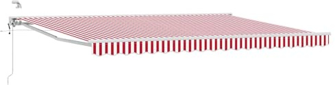 vidaXL Elektrische ausziehbare Markise Rot und Weiß 4,5 × 3 m, Garten Schattenlösungen, modernes Freiluftzelt, ausziehbares Markisen, elektrische Sonnenschutz, Verstellbarer Schirm