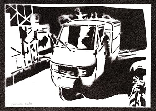 moreno-mata Echtes Handgemachtes Graffiti Motorrad Pia... Ape Aesthetic Poster & Kunstdrucke Bilder Plakat Handmade Deko Wandbilder Wohnzimmer Wanddeko Geschenke für Männer und Frauen