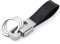 dpob 618/5000 Porte-clés en cuir de luxe d'autruche de Keychain, porte-clé élégant de concepteur avec 3 anneaux principaux détachables (noir)