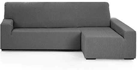 Martina Home - Emilia - Elastischer Bezug für Loungesessel - Langer rechter Arm (Vorderansicht) - Grau