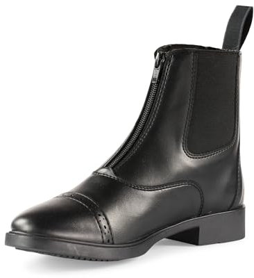 Horze Wexford Stivaletti da donna da equitazione, con zip frontale, Black(BL), 36