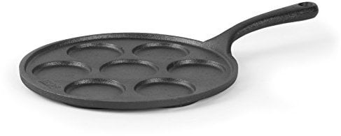 Commercial Chef Sartén de hierro fundido para panqueques, plancha para panqueques de plata con dólar, fácil de limpiar, calienta uniformemente, hace 7 panqueques de plata