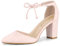 Allegra K Women's Ankle Tie Point Toe Dress Court Shoes Pink 5.5 UK/Label Size 7.5 US