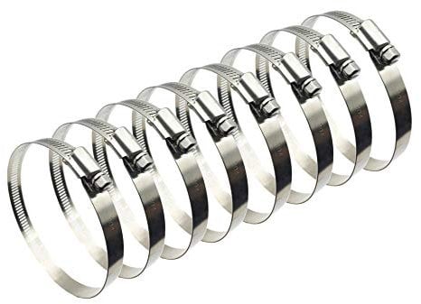 8Pcs 65-89mm Hose Clips Adjustable 304 Stainless Steel Duct Clamps Hose Clamp Pipe Clamp Air Ducting Clamp Worm Drive Hose Clamps
