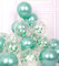AULE Luftballons Türkis Metallic Helium: 42 Stück 12 Zoll Grün Konfetti Luftballon Latex Ballons Geburtstagsdeko Deko für Geburtstag Dschungel Dinosaurier