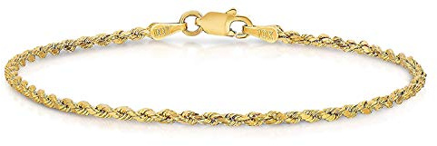 Dubai Collections Bracelet de cheville en corde plaqué or pour femme et adolescente - Solide et durable - Pour la plage, les fêtes, le travail