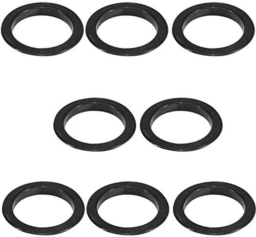 Trimming Shop - Occhielli per tende in plastica, forma rotonda, per finestre, porte, tende da stanza, per fondale, accessori per tende fai da te (40 mm, nero, 8 pezzi)