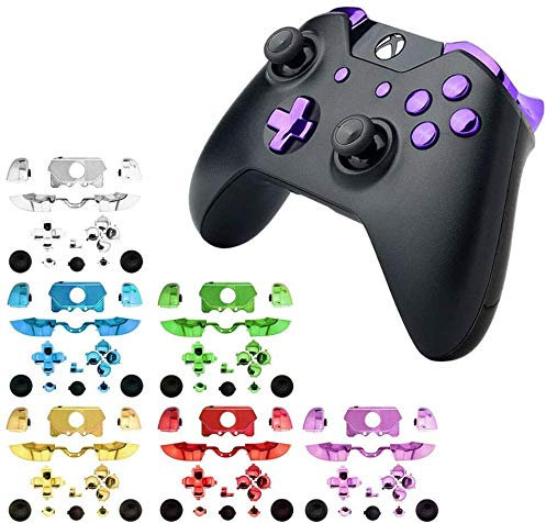 Boutons chromés pour manette sans fil Xbox One Xbox One avec prise jack 3,5 mm Bleu