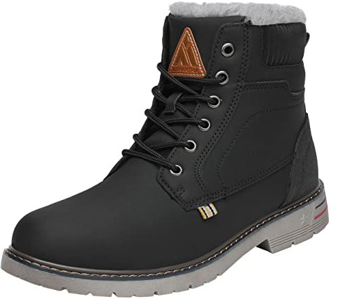 Mishansha Scarponcino Uomo Donna Stivaletti Invernale Impermeabili Stivali Piatti Scarpe da Neve con Calda Foderata - Comode Leggeri Antiscivolo, Giada Nero, 40 EU