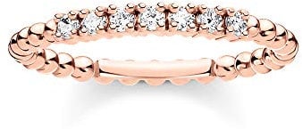 THOMAS SABO Ring Kugeln mit weißen Steinen roségold vergoldetes Silber TR2323-416-14-52
