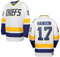 Hanson Brothers Hockeytrikot 16 Charlestown Chiefs 17 Jeff Slap Shot 18 Movie Hockeytrikot Blau Weiß S-3XL (17 Weiß, XXX-Large), Blau, weiß, 3X-Groß