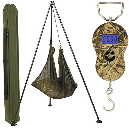 DNA Leisure NGT Lightweight Fish Weighing Tripod System & 40kg/88lb Digital Scale & Sling