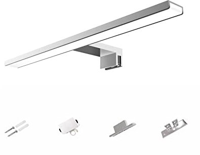 YIQAN 40cm luz LED para espejo de baño lámpara impermeable IP44 10W 700 lumen 230 voltios 4000K aluminio completo 3in1